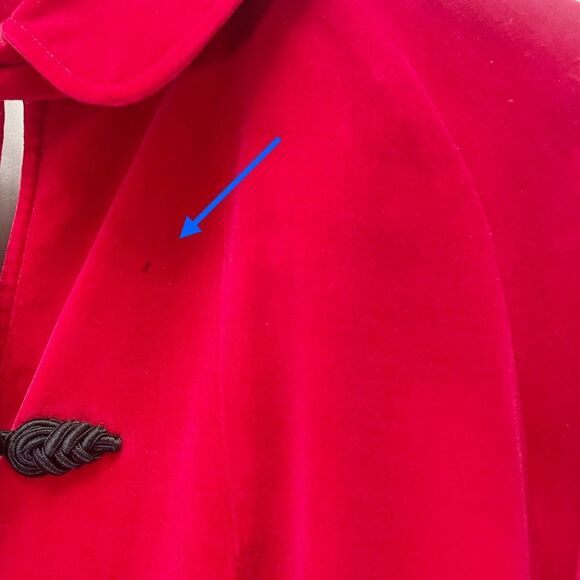 Vintage 1950s Red Velvet Long Evening Swing Coat Size Medium Rockabilly Festive - Picture 13 of 16